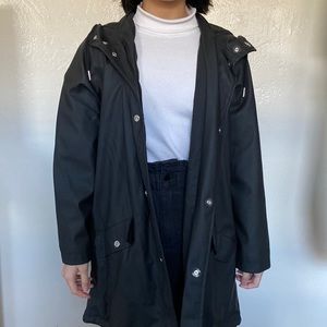 TOPSHOP Petite Hooded Midi Raincoat